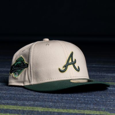 New ERA GORRA SEASONAL WS 59FIFTY LP ATLBRACO  LTCDKG 60580818  BEIGE/VERDE